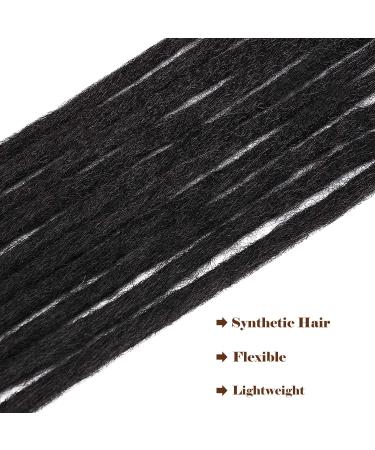 Buy No LIFE 10PCS 50cm Black Dreadlock Extensions - Synthetic One-Sided Crocheted Dreads for Men & Women | Jamaican Punk Hip-Hop Reggae Hair Wigs & Faux Locs - Buy Online on SooperMarket.com