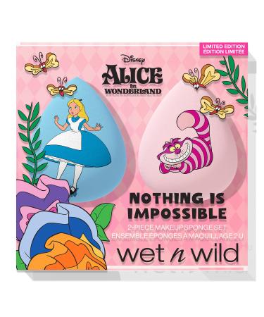 Wet n Wild Alice in Wonderland 'Nothing Is Impossible' 2-Piece Makeup Sponge Set for Seamless Coverage and Easy Application Hydrophilic Material to Reduce Makeup Absorption Make-up Sponge Set