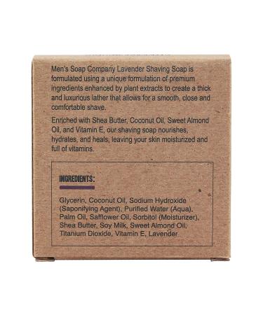 Mens Soap Company Lavender Shaving Soap Refill Puck - 4.0 oz Vegan Formula with Shea Butter & Vitamin E for Thick Lather - Skin Protection for Men and Women - Buy Online on SooperMarket.com