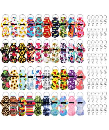 40Pcs Chapstick Holder Keychain with Metal Clip Cords, Lip Balm Holder Chapstick Keychain Holder Bulk for Lipstick Chapstick Tracker Safeguard