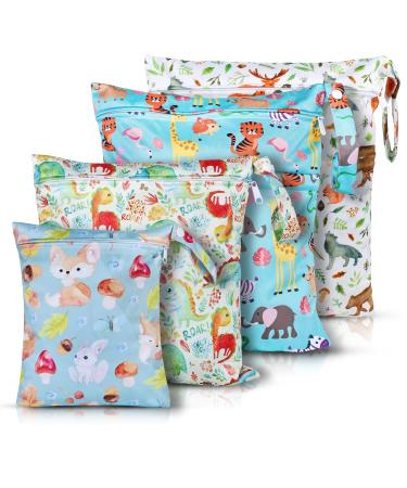 Wet Bag Kindergarten - Nasbagen wetbag 4 pieces of wet bag diaper bag fabric diapers waterproof diaper bag organizer pockets reusable diaper bags with zipper for baby toddler