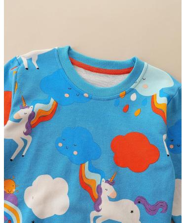 Girls Cotton Sweatshirt | Kids Casual Jumper Long Sleeve Pullover | Toddler T-Shirt | Ages 1-12 | Unicorn Design | Size 4-5 Years - Buy Online on SooperMarket.com