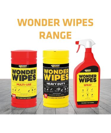 Everbuild Wonder Wipes Multi-Use Cleaning Wipes - 100 Wipes | For Building Trade, Hands, Tools & Surfaces - Specially Formulated (Red) - Buy Online on SooperMarket.com