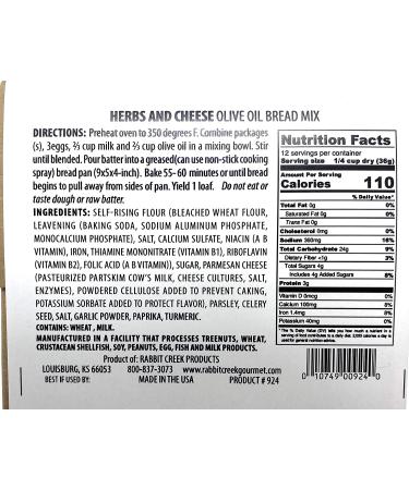 Rabbit Creek Olive Oil Bread Mix Variety Pack - Herb & Cheese, Rosemary & Parmesan, Tuscan Herb - Set of 3 - Buy Online on SooperMarket.com