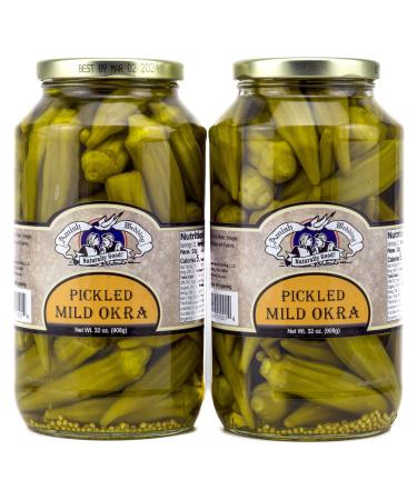 Amish Wedding Mild Pickled Okra 32 Ounces (Pack of 2)