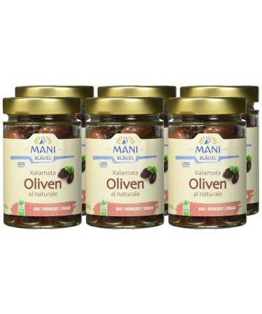 Buy Mani Bl uel Organic Kalamata Olives - Pack of 6 (6 x 205g) | Premium Quality & International Shipping - Buy Online on SooperMarket.com