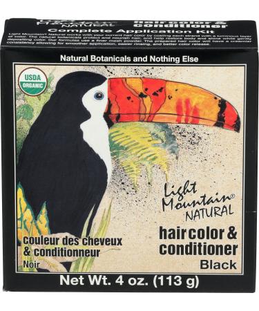 Light Mountain Natural Hair Color & Conditioner Black 4 oz (113 g)
