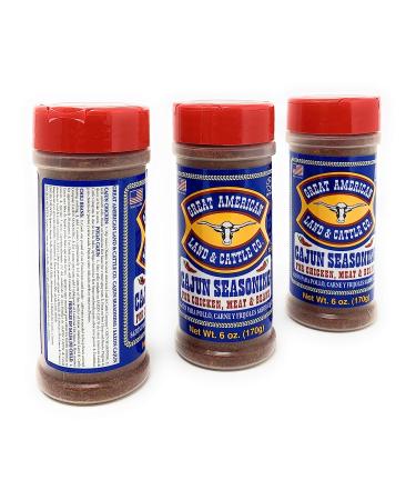 Great American Land & Cattle Cajun Seasoning 6oz (Pack of 3) - Authentic Blend for Bold Flavor - Buy Online on SooperMarket.com