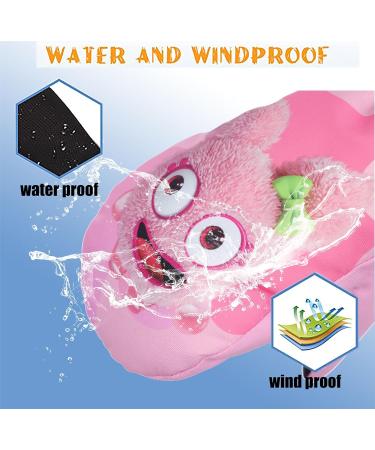 Waterproof Kids Mittens - Thermal Fleece Lined Winter Gloves for Age 7-9 Boys Girls - Pink - Ideal for Skiing, Snowboarding, Cycling - FAYHIJUN - Buy Online on SooperMarket.com
