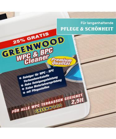 Greenwood WPC & BPC Cleaner | PH Neutral Concentrate for Terrace Planks | 2.5L - Eco-Friendly Cleaning Agents & Care Products - Buy Online on SooperMarket.com