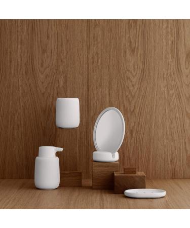 Blomus Sono Cosmetic Mirror Moonbeam/White Ceramic/Silicone - 185x90x170mm - 69162 - Buy Online on SooperMarket.com