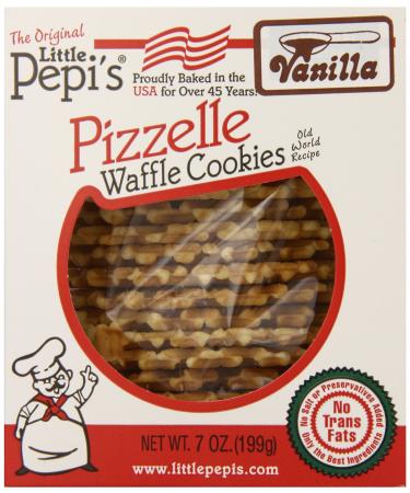 Little Pepi's Pizzelles, Vanilla, 7 Ounce 7 Ounce (Pack of 1)