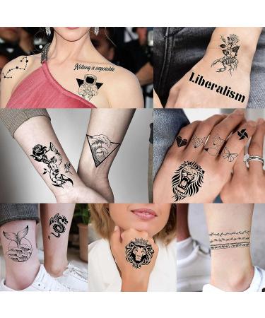 52 Tiny Small Temporary Tattoos for Kids & Adults - Tribal Animals, Butterflies, Anchors, Compass, Flowers - 3D Fake Tattoo Stickers for Neck, Arm, Hands - Cute Face Tattoo Kits - Buy Online on SooperMarket.com