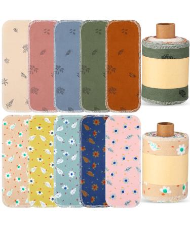 Vitalcozy reusable toilet towels washable bidet towels wipeable towels paperless towels roll absorbent cotton towels paper towels for kitchen paperless beautiful flower