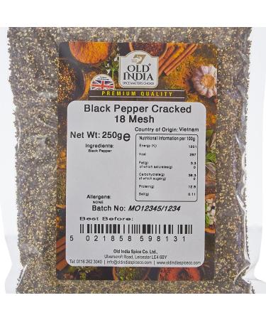 Old India Black Pepper Cracked 18 Mesh 250g - Premium Quality Spice (Pack of 1) - Buy Online on SooperMarket.com