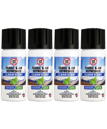 4-pk ODOR STOP Fabric & Air Refresher Clean Scent 1.4 oz
