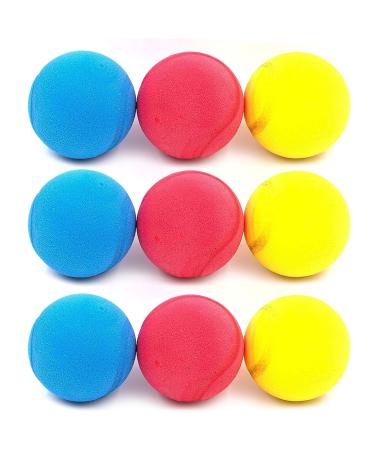 Set of 9 soft balls soft balls tennis balls foam balls for children colourful 6.5 cm 9-pack