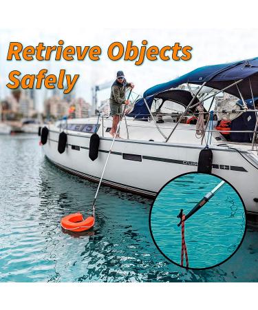 Telescoping Boat Hook for Docking 12 Feet - Durable, Lightweight and Sturdy | Floating Pole for Push-Pull and Boating - Buy Online on SooperMarket.com