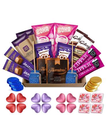 Hot Chocolate Gift Set Hamper 12 Hot Chocolate Sachets Stirrers & Marshmallows A Nice Birthday or Seasonal Gift