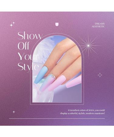 Beetles Gel Nail Polish Set - 6 Glitter Colors - Sky Blue Purple Lavender | Soak Off UV LED Gel Kit for DIY Nail Manicure - Buy Online on SooperMarket.com