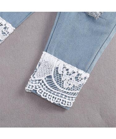 Baby Girl White Lace Ruffle Romper Top + Jeans Shorts Clothing Set 18-24 Months - Buy Online on SooperMarket.com