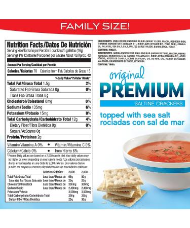 Premium Saltine Crackers Family Size 3 Boxes, 6 Count - Pack of 3 - Buy Online on SooperMarket.com
