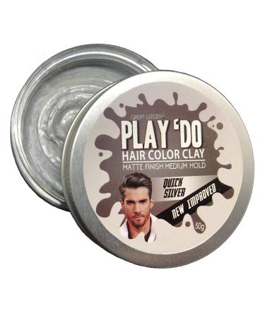 Play 'Do Temporary Hair Color Gray Hair Wax Hair Clay Mens Grooming Pomade Silver hair dye(1.8 ounces)