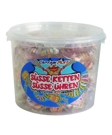 CAPTAIN PLAY Retro Candy Box with Sweet Watches and Sweet Chains Mix 50 pieces in individual packaging 1 pack (1 x 762g)