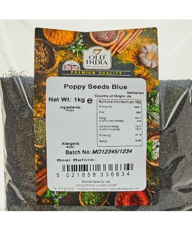 Old India Poppy Seeds Blue 1 Kg - Premium Quality Organic Seeds - Buy Online on SooperMarket.com