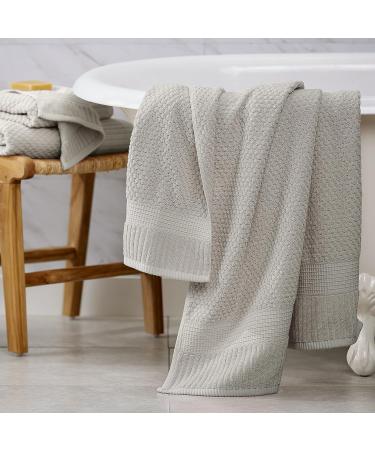 Trinity Collection 100% Cotton Hand Towel 6 Pack | Super Soft & Absorbent 16x28 | Textured Durable Cotton | Quiet Grey - Buy Online on SooperMarket.com