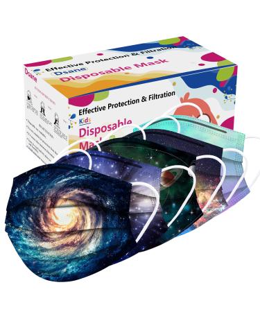 Fedciory Plus 50PCS Kids Disposable Face Masks,3 Ply Cute Cartoon Printed Design Face Mask with Elastic Earloop, Breathable Comfortable Girls boys Masks For Children