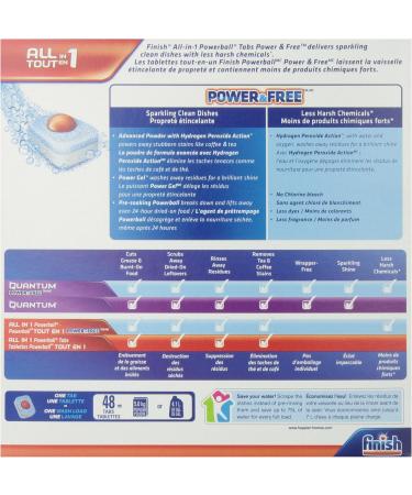 Finish Power and Free Powerball Dishwasher Tabs with Hydrogen Peroxide Action 48 Count - Buy Online on SooperMarket.com