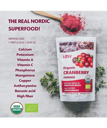 Organic Wild Nordic Forests Freeze Dried Cranberry Powder - 6 Oz | Raw & Sugar-Free | 35-Day Supply - Buy Online on SooperMarket.com