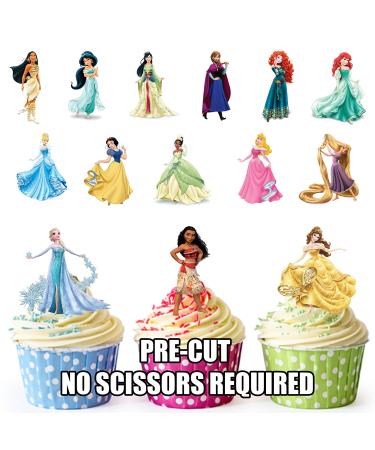 Pre-cut Disney Princess Party Pack Edible Cupcake Toppers/Cake Decorations (42 Pack)