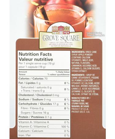 Grove Square Apple Cider Mix Spiced 24 Single Serve Cups Packaging may vary 444 g (Pack of 1) - Buy Online on SooperMarket.com