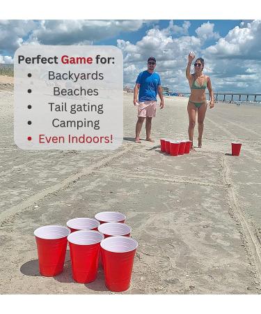 Giant Yard Pong Game - Jumbo Size for Outdoor Fun - Durable Cups, Ball & Pump - Perfect for Lawn, Backyard, Camping, Tailgating - Buy Online on SooperMarket.com