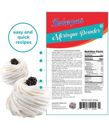 Bakerpan Meringue Powder 16 oz for Baking & Decorating - Resealable Pouch - Buy Online on SooperMarket.com