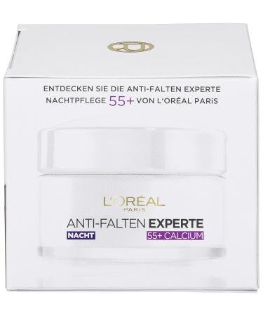 L'Or al Paris Night Care - Anti-Aging Moisturizing Cream with Calcium for Wrinkles - Expert 55+ | 2 Pack (50 ml each) - International Shipping Available - Buy Online on SooperMarket.com