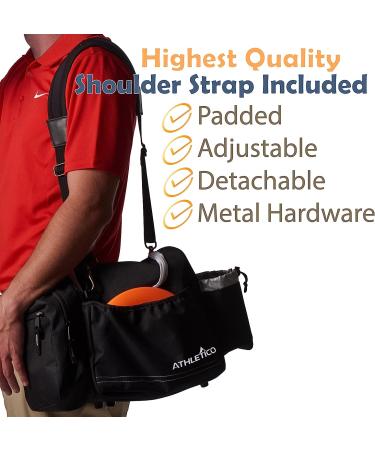 Athletico Disc Golf Bag - Holds 10-14 Discs, Water Bottle & Accessories - Black - Buy Online on SooperMarket.com