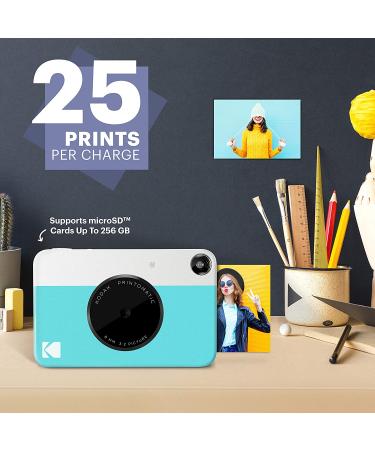 KODAK Printomatic Digital Instant Print Camera - Blue | Full Color Prints | ZINK 2x3 Sticky-Backed Photo Paper - Buy Online on SooperMarket.com