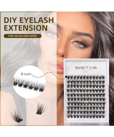 D Curl Individual Cluster Lashes 14mm - 120 Cluster | DIY Eyelash Extensions for Natural & Mega Styles | Soft False Lashes for Personal Makeup at Home - Buy Online on SooperMarket.com
