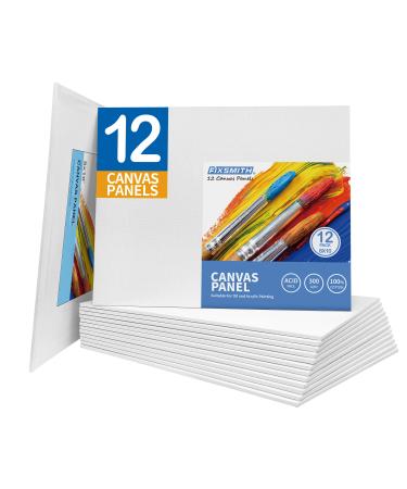 FIXSMITH-Painting-Canvas-Panels 8x10 Inch Super Value 12 Pack Canvases 100% Cotton Primed Acid Free Artist Canvas Boards for Professionals Hobby Painters Students & Kids. 8x10-12Pack 12