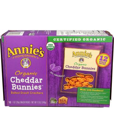 Annie's Organic Cheddar Bunnies Baked Snack Crackers - 12 ct, 1 Ounce (Pack of 12) - Buy Online on SooperMarket.com