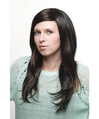 WIG ME UP SA022-2H30 | Long Black Straight Ladies Wig with Reddish Brown Highlights - International Shipping Available - Buy Online on SooperMarket.com