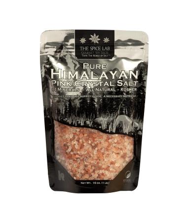 The Spice Lab Himalayan Salt - Coarse 1 Pound - Pink Himalayan Salt is Nutrient and Mineral Dense for Health - Gourmet Pure Crystal Kosher & Natural Certified