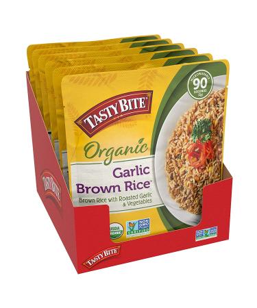 Organic Garlic Brown Rice - Ready to Eat, Vegan - 8.8 oz (Pack of 6) | Tasty Bite - Buy Online on SooperMarket.com