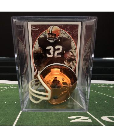 Chrome Edition Cleveland Browns NFL Helmet Shadowbox w/Jim Brown card