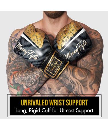 MoneyFyte Black/Gold Boxing Gloves 16 oz for Men & Women - Ideal for Boxing, Kickboxing, Muay Thai, MMA Training & Sparring - Buy Online on SooperMarket.com