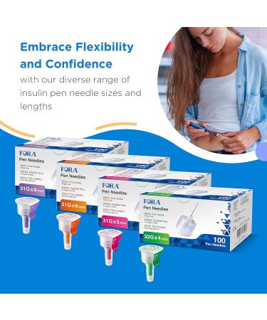 FORA Insulin Pen Needles 31G 5mm (100pcs) - Precision Diabetes Care - Fast International Shipping - Buy Online on SooperMarket.com