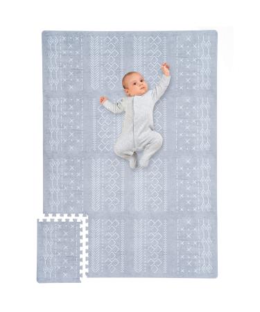 Stylish Baby Play Mat - Soft and Easy to Clean 5.6 x 4 ft. Floor Mat Creates A Safe Play Area for Your Baby - The Perfect Modern Foam Playmat Fits Nicely with Your Kids Playroom Or Home Decor Gray